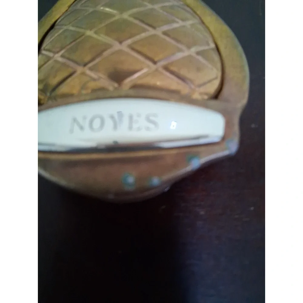 Vintage All Brass Pineapple Door Knocker Great Tarnish. Name NOYES